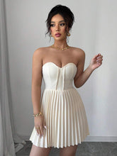 Elenzga Elegant Ruched Waist A-Line Dress, Romantic For Women